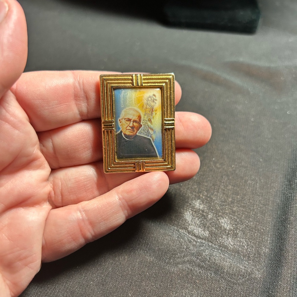 VTG Blessed James Alberione Gold Framed Religious Portrait Magnet